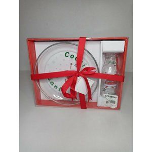 Circleware Santa Plate & Milk Bottle   "Cookies for Santa, Milk for Santa"   New